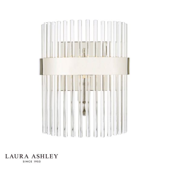 Laura Ashley Alexa Wall Light Glass and Polished Nickel