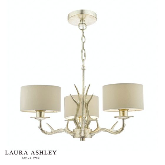 Laura Ashley Mulroy 3 Light Armed Pendant Champagne With Shade