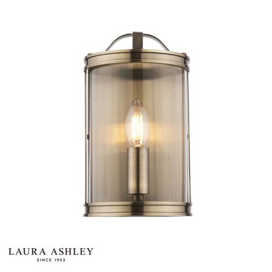 Laura Ashley Harrington Wall Light Antique Brass and Glass