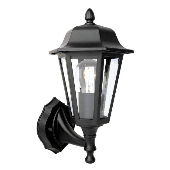 Lewis Outdoor Wall Light Matt Black and Glass IP44