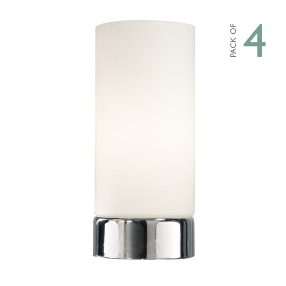 Owen Touch Table Lamp Polished Chrome Opal Glass (Multipack)