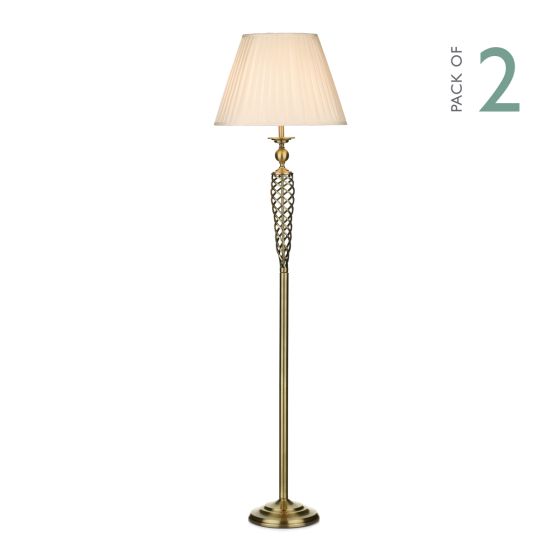 Siam Floor Lamp Antique Brass With Shade (Multipack)