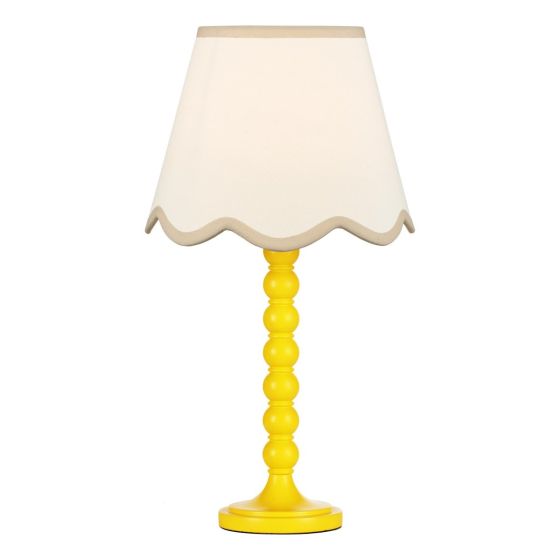 Spool Table Lamp Yellow With Shade