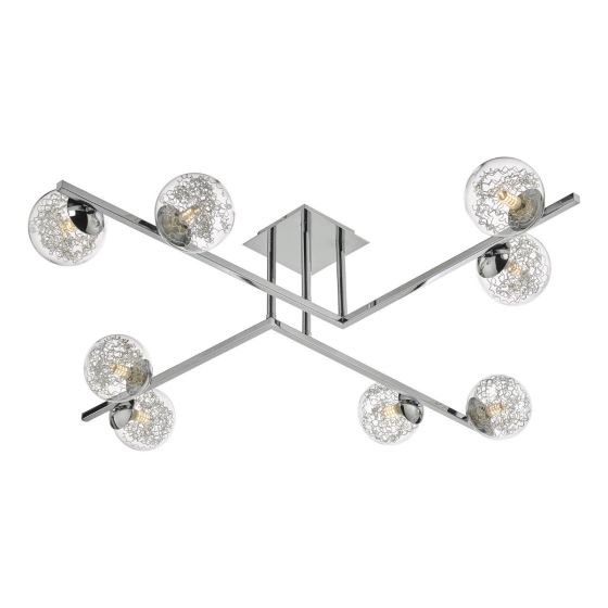 Taghrid 8 Light Semi-Flush Polished Chrome and Glass