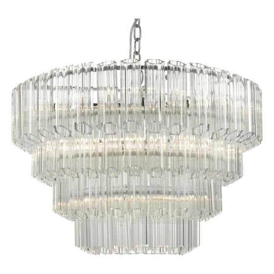 Tuvalu 9 Light Chandelier Glass and Polished Chrome