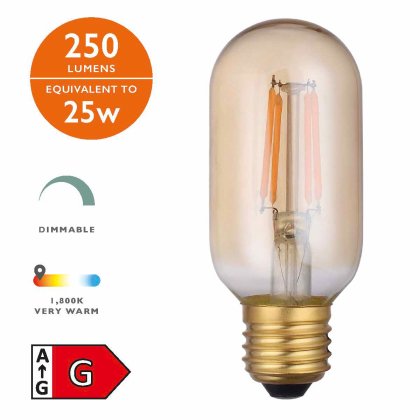 (Pack of 5) Vintage LED ES/E27 GLS Light Bulb (Lamp) 4w 250lm 1800k