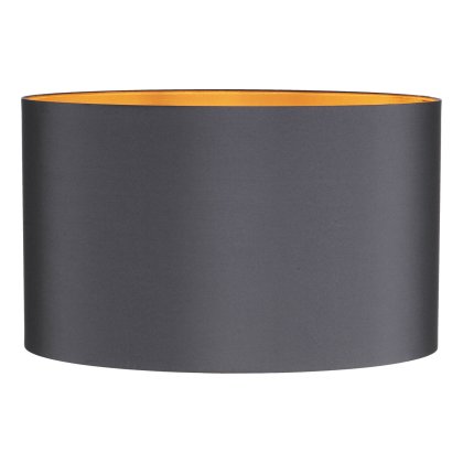 Helicon Grey Faux Silk Drum Shade 40cm