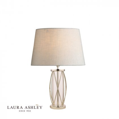 Laura Ashley Beckworth Polished Nickel, Lattice Table Lamp