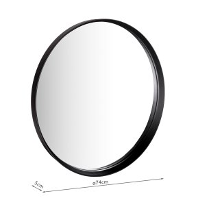 Orana Mirror Matt Black and Mirror 74cm