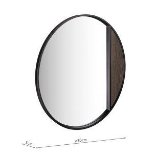 Rasmus Mirror Mocha Effect and Matt Black 80cm