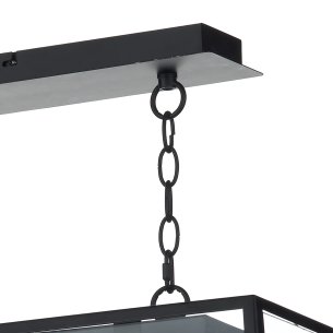 Academy 3 Light Bar Pendant Matt Black and Glass