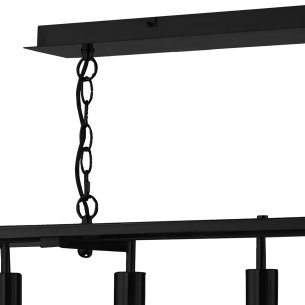 Academy 5 Light Bar Pendant Matt Black and Glass