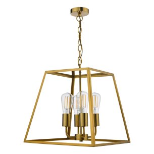 Academy 4 Light Lantern Natural Brass