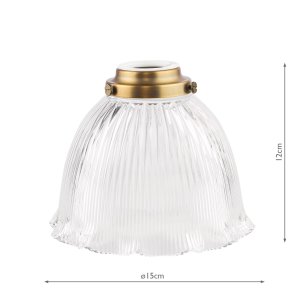 Easy Fit Domed Ribbed Glass E14/SES Shade