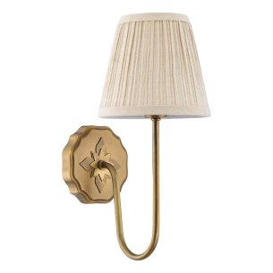 Adyara Wall Light Antique Bronze With Linen Pleated Shade