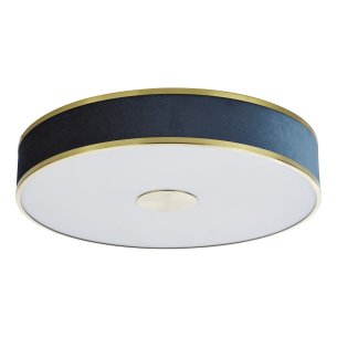 Alvaro 6 Light Flush Brushed Brass and Blue
