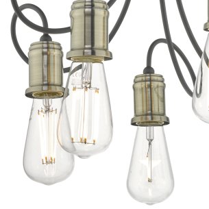 Alzbet 5 Light Semi-Flush Antique Brass