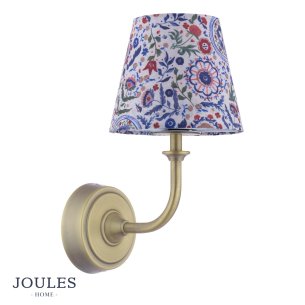 Joules Apsley Rechargeable Wall Light Matt Antique Brass With Shade LED