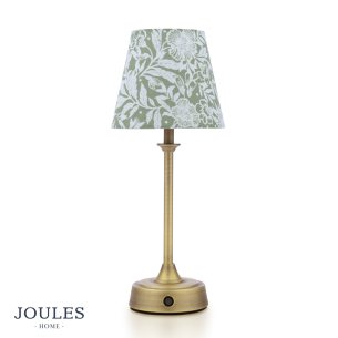 Joules Apsley Rechargeable Table Lamp Matt Antique Brass With Shade LED