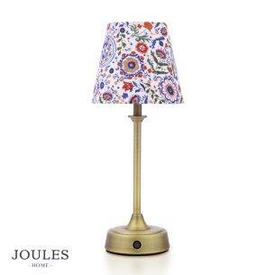 Joules Apsley Rechargeable Table Lamp Matt Antique Brass With Shade LED