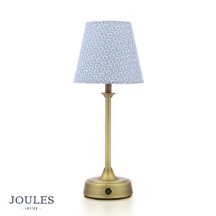 Joules Apsley Rechargeable Table Lamp Matt Antique Brass With Shade LED