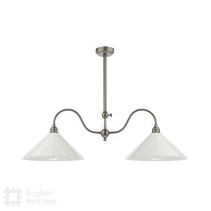 Audley End 2 Light Bar Pendant Rubbed Bronze and Cream
