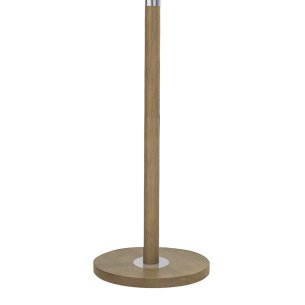 Avenue Floor Lamp Light Wood and Polished Chrome With Shade