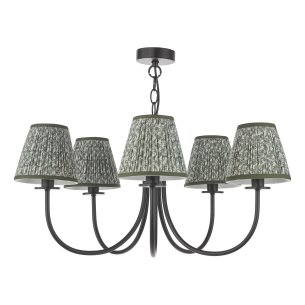 Becca 5 Light Armed Pendant Matt Black With Shade