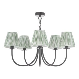 Becca 5 Light Armed Pendant Matt Black With Shade