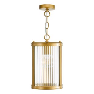 Bianka Pendant Satin Bronze and Ribbed Glass
