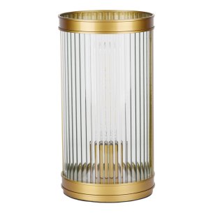 Bianka Table Lamp Satin Bronze and Ribbed Glass