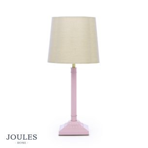 Joules Buscot Table Lamp Matt Pink and Matt Antique Brass With Shade