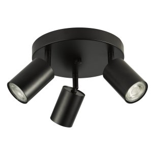 Cawley 3 Light Plate Spotlight Matt Black