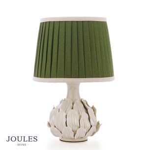 Joules Chatsworth Table Lamp Cream Ceramic and Matt Antique Brass With Shade