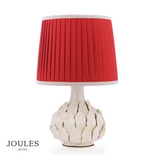 Joules Chatsworth Table Lamp Cream Ceramic and Matt Antique Brass With Shade