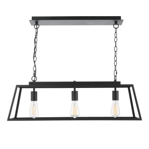 Claudia 3 Light Bar Pendant Matt Black