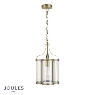 Joules Lamport Pendant Antique Brass and Glass