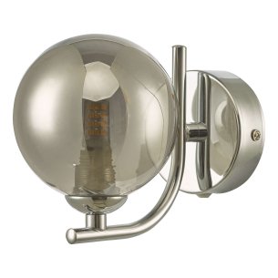 Cradle Wall Light Polished Chrome With Smoked Glass