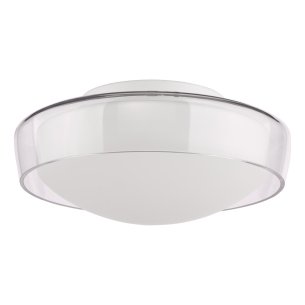 Dagon 3 Light Bathroom Ceiling Light Glass and Opal Glass IP44