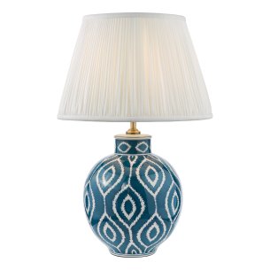 Dakari Table Lamp Blue Ceramic and Antique Brass Base Only