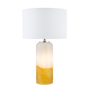 Deandra Table Lamp Yellow Glass With Shade