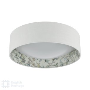 Delft 2 Light Flush Ivory and Multi Coloured