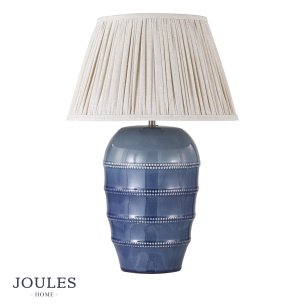 Joules Osborne Table Lamp Blue Ceramic With Shade