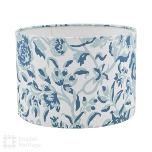 Down House Blue Cotton Drum Shade 26cm