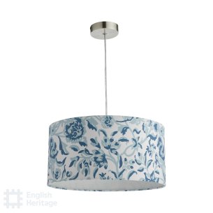Down House Blue Cotton Drum Shade 40cm