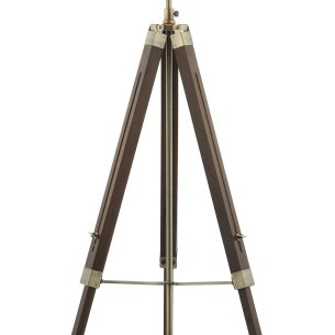 Easel Floor Lamp Dark Wood and Antique Brass Base Only