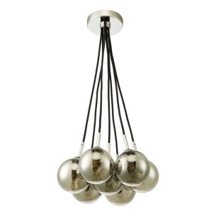 Elpis 7 Light Cluster Pendant Polished Chrome With Smoked Glass