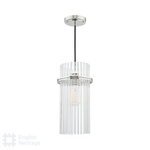 Eltham Pendant Polished Nickel and Glass