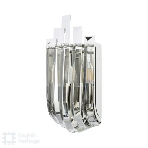 Eltham 2 Light Wall Light Polished Nickel and Crystal