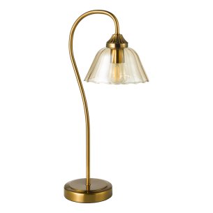 Erika Table Lamp Antique Bronze and Amber Glass